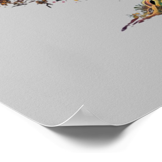 Aurora Borealis Illuminated Tree Illustration T-Sh Poster (Hoek)