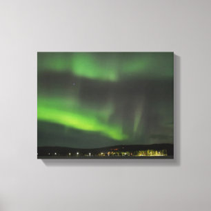 Aurora borealis in de doek van de hemel canvas afdruk