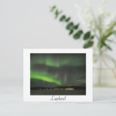 Aurora borealis in de hemel wit briefkaart (Staand voorkant)