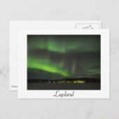Aurora borealis in de hemel wit briefkaart (Voorkant / Achterkant)