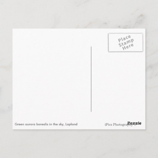 Aurora borealis in de hemel wit briefkaart (Achterkant)