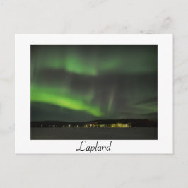 Aurora borealis in de hemel wit briefkaart