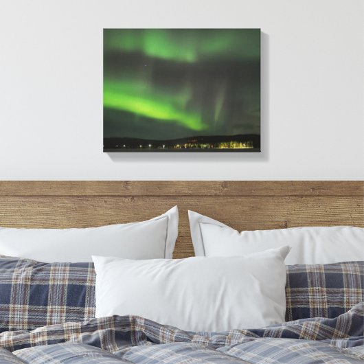 Aurora borealis in de sky canvas print (Insitu (Slaapkamer))