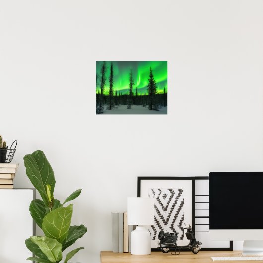 Aurora borealis in het poster (Thuiskantoor)
