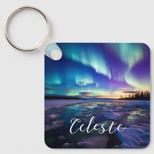 Aurora Borealis Iridescent Twilight Sleutelhanger (Voorkant)