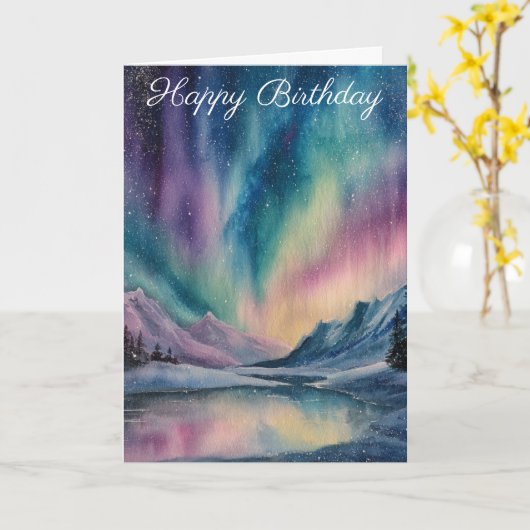 Aurora Borealis Kaart (Gele Bloem)