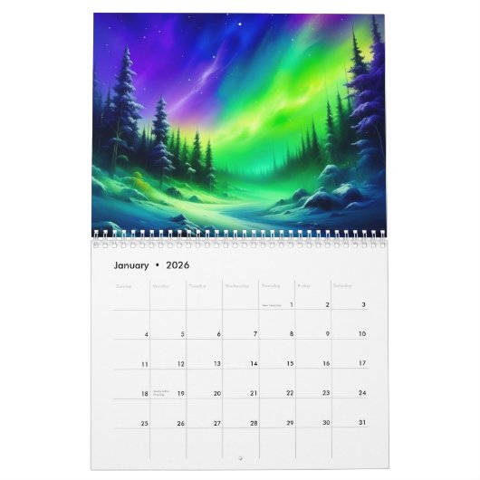 Aurora Borealis Kalender (Jan 2026)