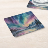Aurora Borealis Kartonnen Onderzetters (Schuin)