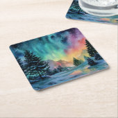 Aurora Borealis Kartonnen Onderzetters (Schuin)