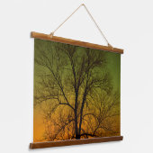 Aurora Borealis & Katoenboom Hangend Wandkleed (Gebogen)