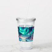 Aurora borealis/Kerstmis/Winter Acryl Drinkbeker (Achterkant)
