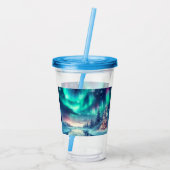 Aurora borealis/Kerstmis/Winter Acryl Drinkbeker (Achterkant)