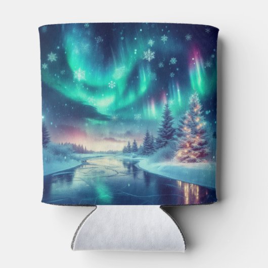 Aurora borealis/Kerstmis/Winter Blikjeskoeler (Achterkant)