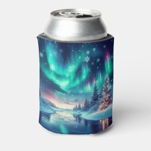 Aurora borealis/Kerstmis/Winter Blikjeskoeler (Blikje Achterkant)