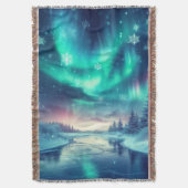 Aurora borealis/Kerstmis/Winter Deken (Voorkant Verticaal)