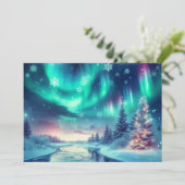 aurora borealis/Kerstmis/Winter Feestdagenkaart (Staand voorkant)