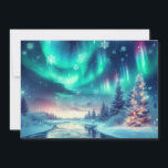 aurora borealis/Kerstmis/Winter Feestdagenkaart<br><div class="desc">hint van Kerstmis</div>