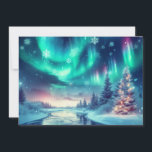 Aurora borealis/Kerstmis/Winter Feestdagenkaart<br><div class="desc">zweem van Kerstmis</div>
