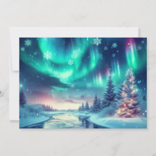 Aurora borealis/Kerstmis/Winter Feestdagenkaart