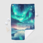 Aurora borealis/Kerstmis/Winter Golfhanddoek (Insitu)