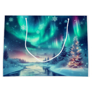 Aurora borealis/Kerstmis/Winter Groot Cadeauzakje