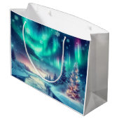 Aurora borealis/Kerstmis/Winter Groot Cadeauzakje (Achterkant Gekanteld)