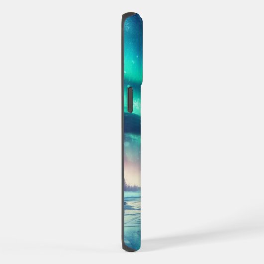 Aurora borealis/Kerstmis/Winter iPhone Hoesje (Rechterkant)