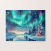 Aurora borealis/Kerstmis/Winter Legpuzzel (Horizontaal)