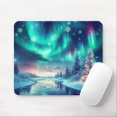 Aurora borealis/Kerstmis/Winter Muismat (Met muis)