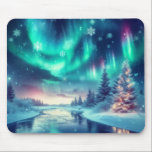 Aurora borealis/Kerstmis/Winter Muismat<br><div class="desc">zweem van Kerstmis</div>