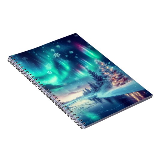 Aurora borealis/Kerstmis/Winter Notitieboek (Rechterzijde)