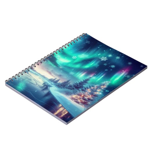 Aurora borealis/Kerstmis/Winter Notitieboek (Linkerzijde)