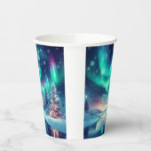 Aurora borealis/Kerstmis/Winter Papieren Bekers (Links)
