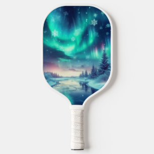 Aurora borealis/Kerstmis/Winter Pickleball Paddle