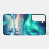 Aurora borealis/Kerstmis/Winter Samsung Galaxy Hoesje (Achterkant horizontaal)