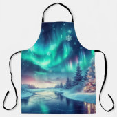 Aurora borealis/Kerstmis/Winter Schort (Voorkant)