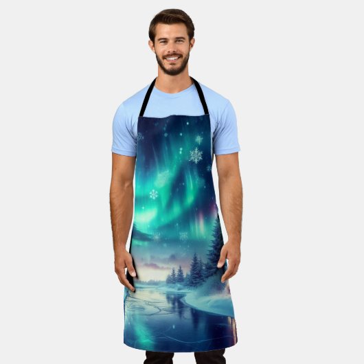 Aurora borealis/Kerstmis/Winter Schort (Gedragen)