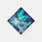 Aurora borealis/Kerstmis/Winter Servet (Hoek)