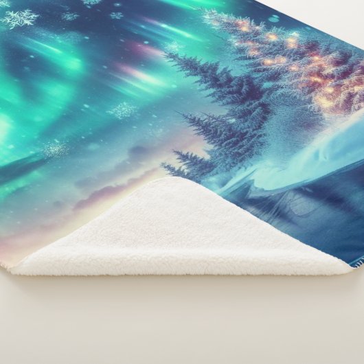 Aurora borealis/Kerstmis/Winter Sherpa Deken (3/4)