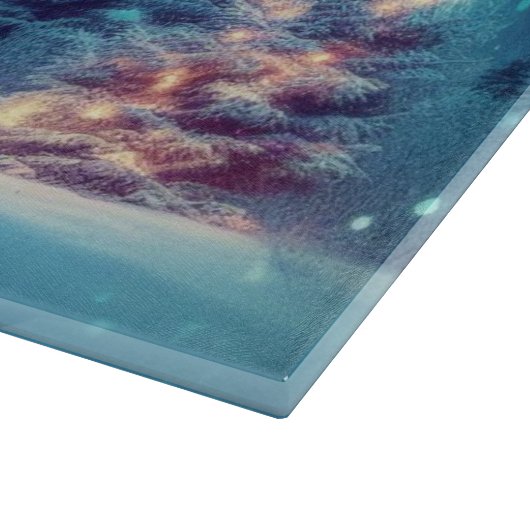 Aurora borealis/Kerstmis/Winter Snijplank (Hoek)