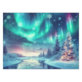 Aurora borealis/Kerstmis/Winter Tafelkleed (Voorkant (Horizontaal))
