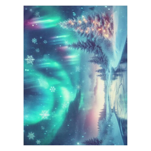 Aurora borealis/Kerstmis/Winter Tafelkleed (Voorkant)