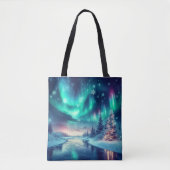 Aurora borealis/Kerstmis/Winter Tote Bag (Voorkant)