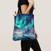 Aurora borealis/Kerstmis/Winter Tote Bag (Dichtbij)