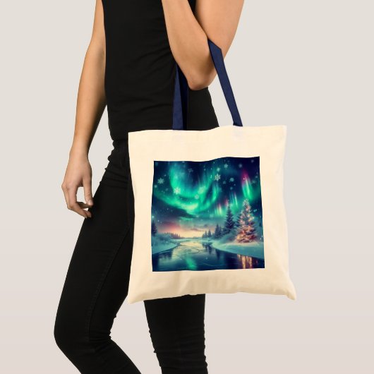 Aurora borealis/Kerstmis/Winter Tote Bag (Voorkant (product))