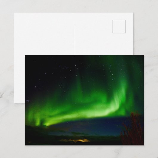 Aurora Borealis Kleuren Het Briefkaart van de Nach (Voorkant / Achterkant)