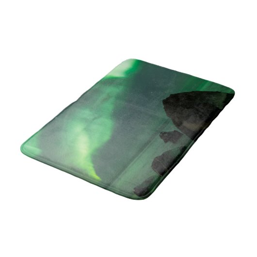 Aurora Borealis Lofoten Beach Norway Badmat (Gekanteld)