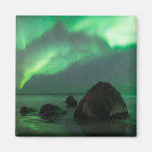 Aurora Borealis Lofoten Beach Norway Magneet (Voorkant)