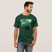Aurora Borealis Lofoten Beach Norway T-shirt (Voorkant volledig)