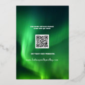 Aurora Borealis lucht QR-code foto bruiloft Folie Uitnodiging (Achterkant)